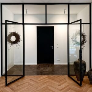 stahlglaswand doppelflügeltür